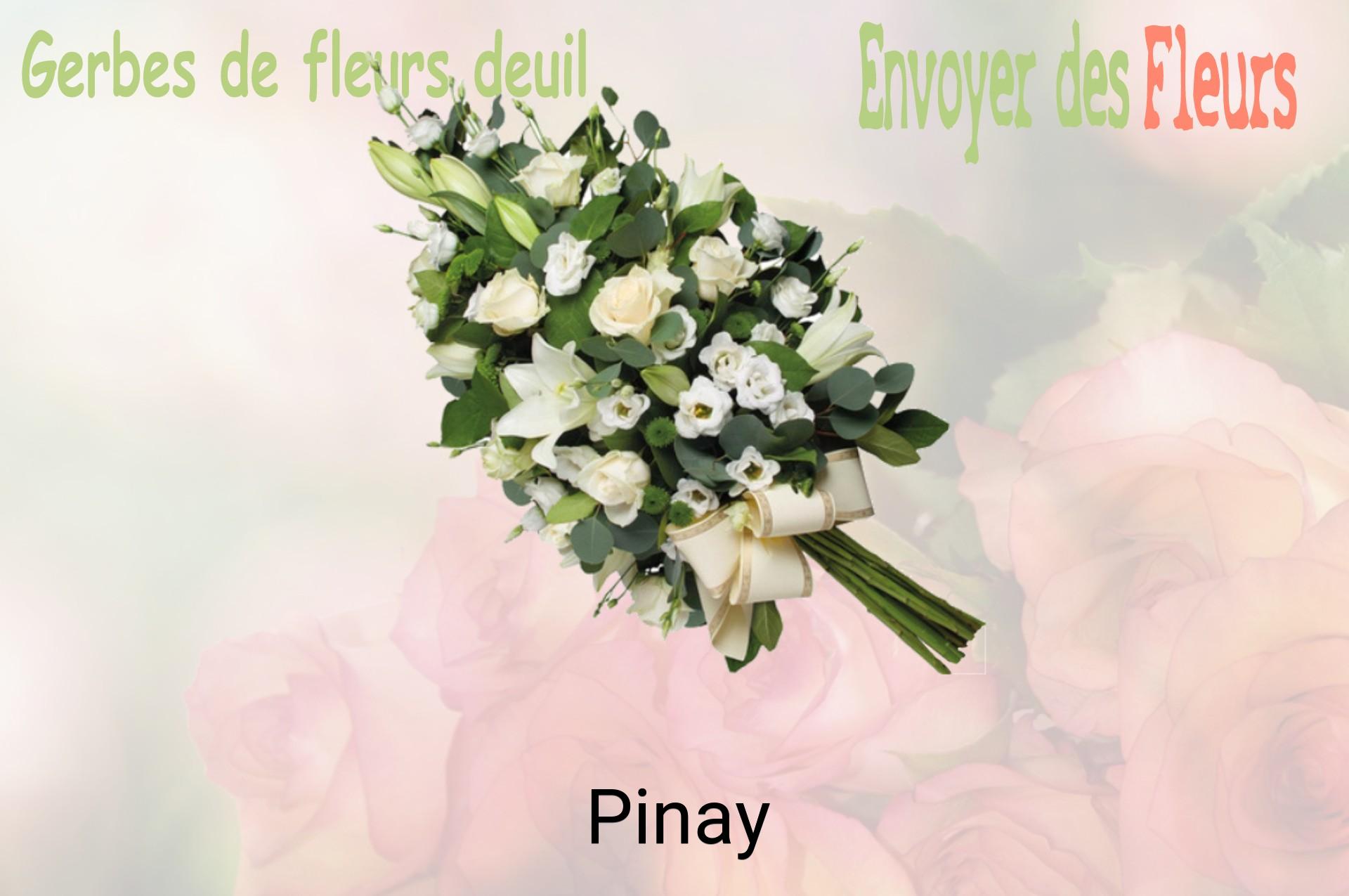 Gerbe de fleurs de deuil livrée à Pinay